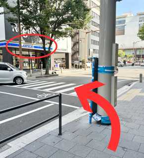 ローソンに向かう横断歩道